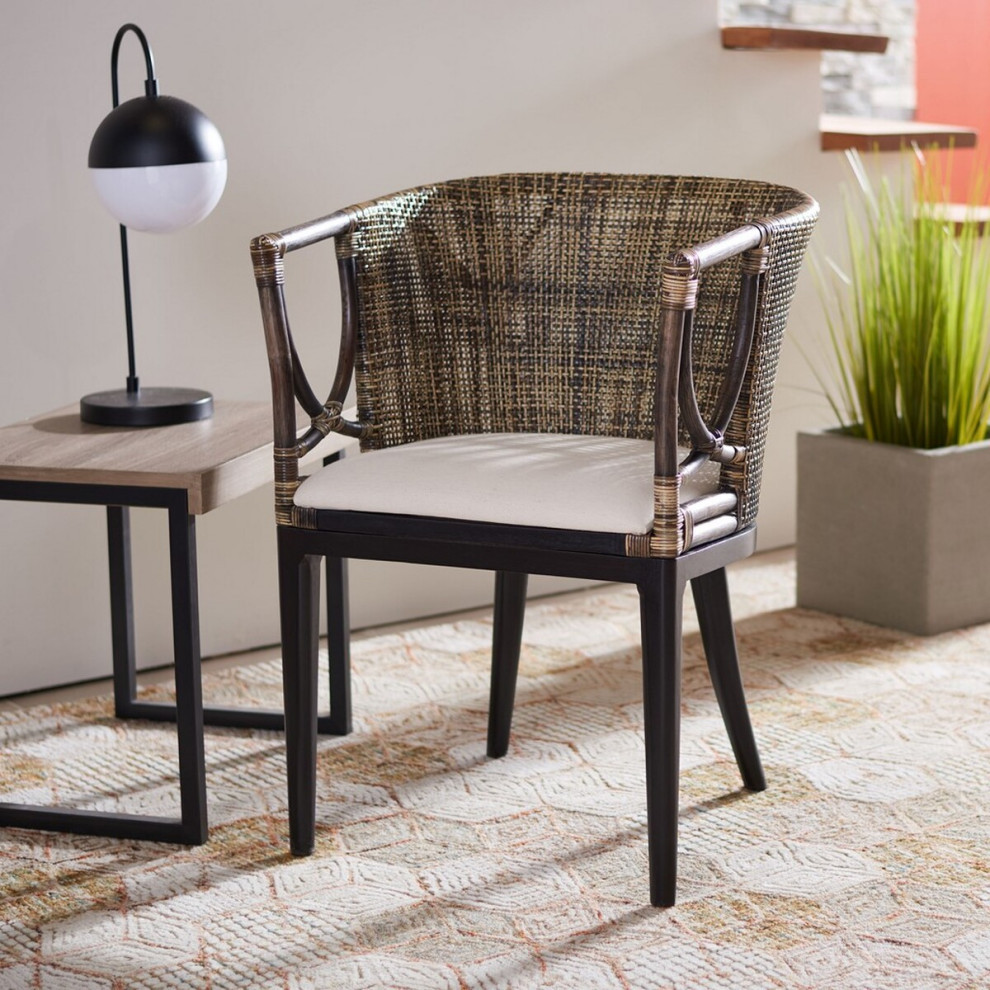 Nigel Arm Chair Brown/ Black Multi   Tropical   Armchairs And Accent Chairs   by AED Luxury Home Decor  Houzz