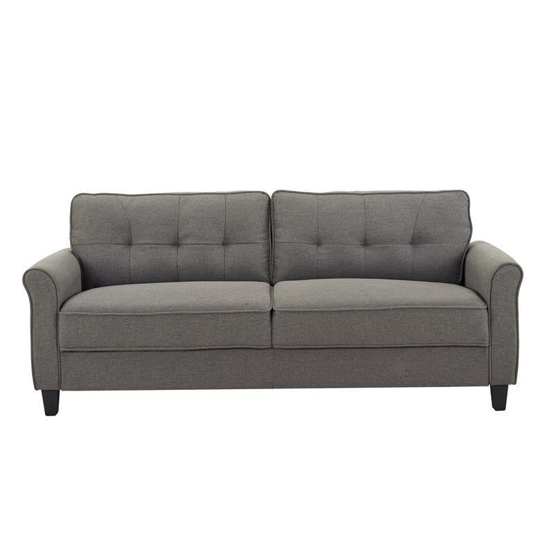 Lifestyle Solutions Helena Sofa in Heather Gray Fabric Upholstery