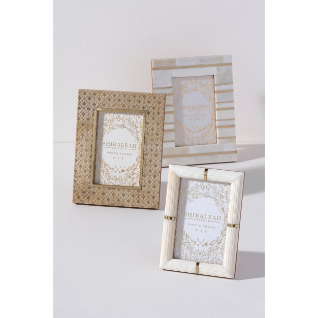 Shiraleah Portofino Ribbed 4x6 Picture Frame Ivory