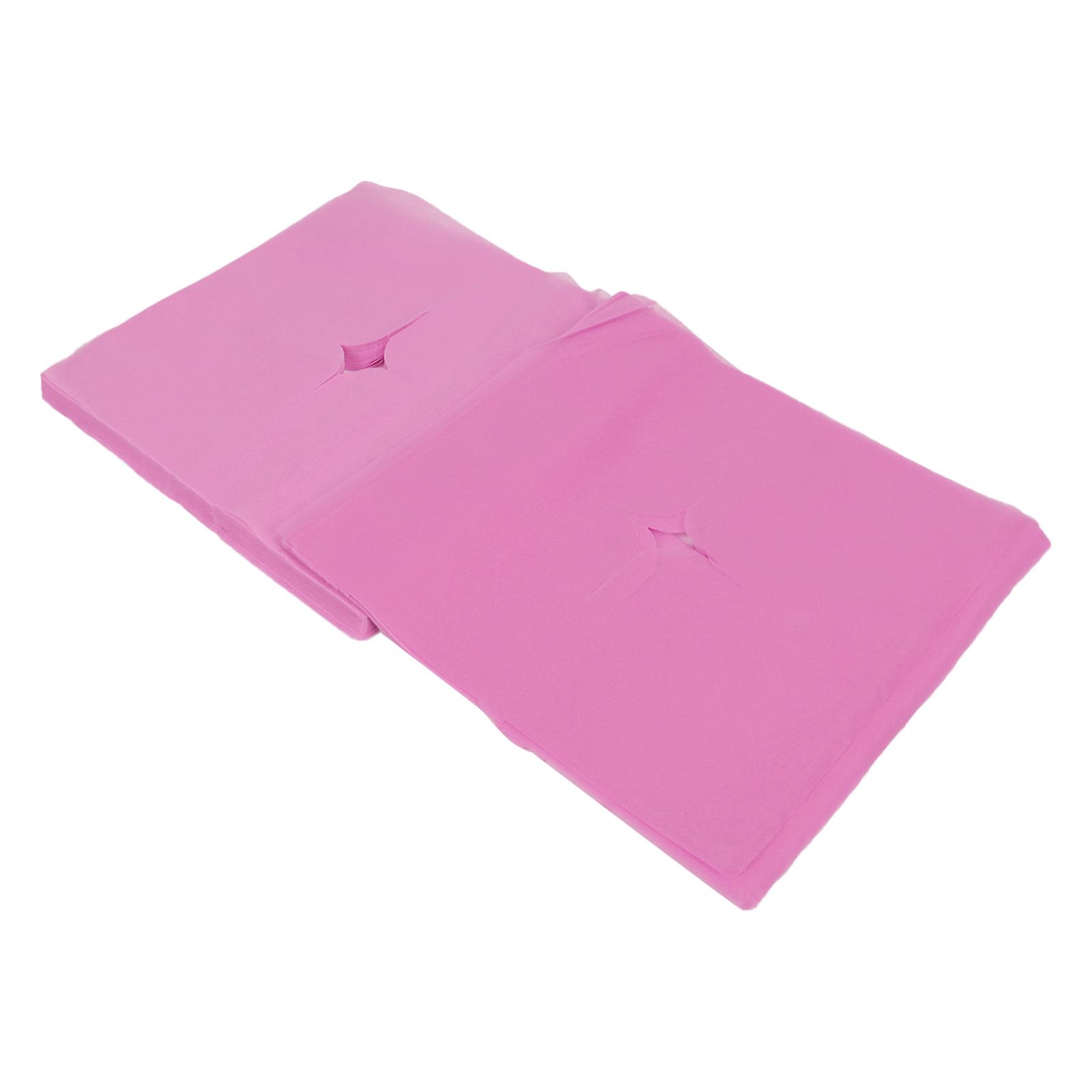 100pcs Face Rest Cover Hole Design Good Water Absorption Breathable Disposable Headrest Cover For Beauty Salonspink