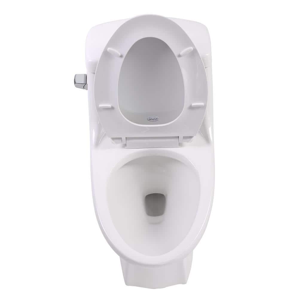 ANZZI Templar 1Piece 128 GPF Single Flush Elongated Toilet in White