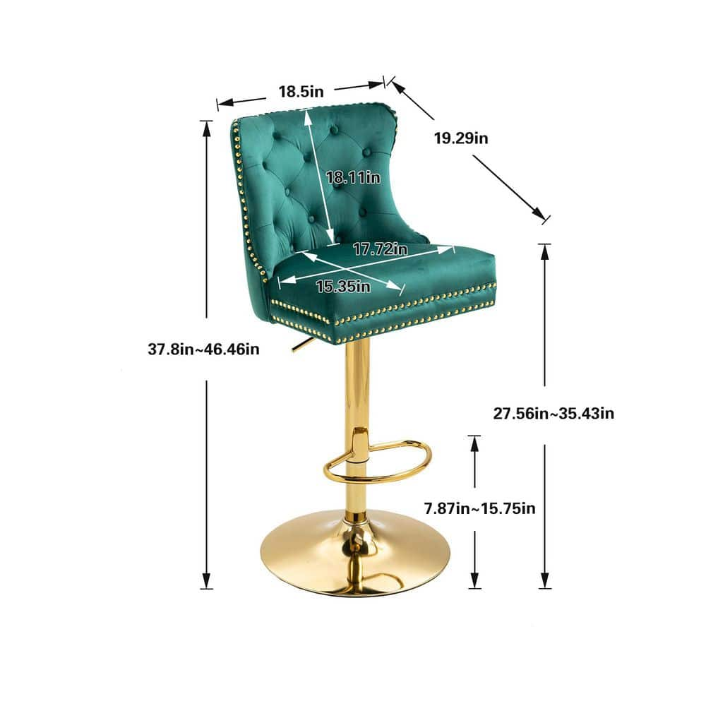 46.46 in. Emerald Bar Stools with Low Back and Footrest Counter Height Bar Chairs GM-H-673