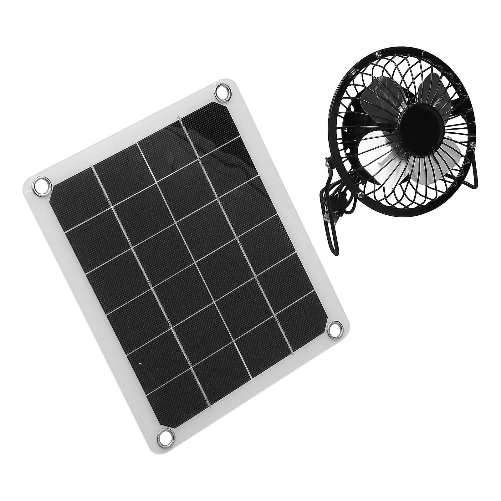 10w Photovoltaic Solar Panel Charger Kit With Fan Dual Usb Female Ports For Outdoor Chicken House Farm