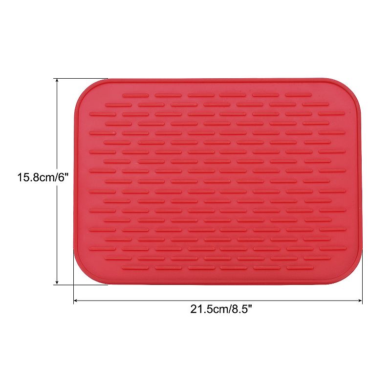 2 Pcs 8.5 x 6 Sink Drain Pad 2 Colors Silicone Dish Drying Mat Set