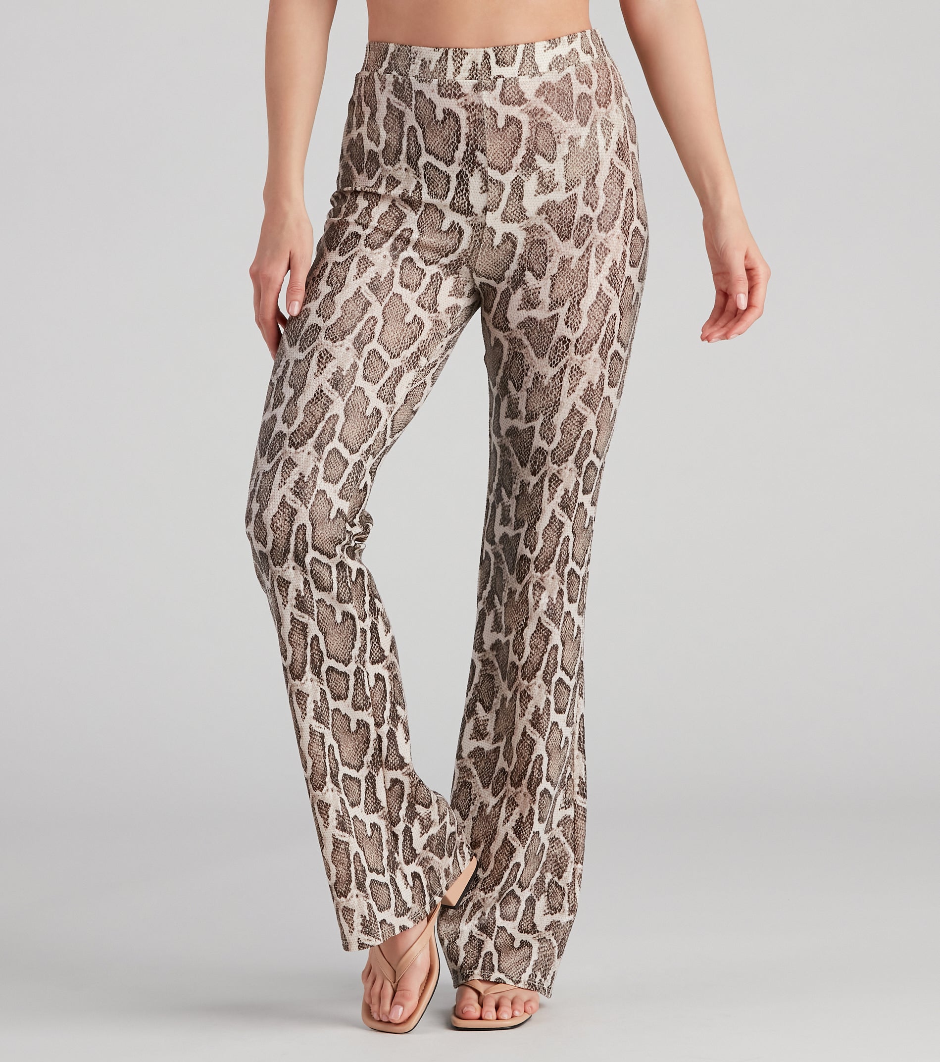 So Sassy Snake Print Wide-Leg Pants