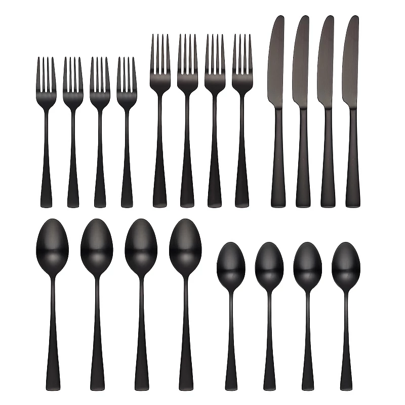 Cambridge Cerys Black Satin 20-pc. Flatware Set