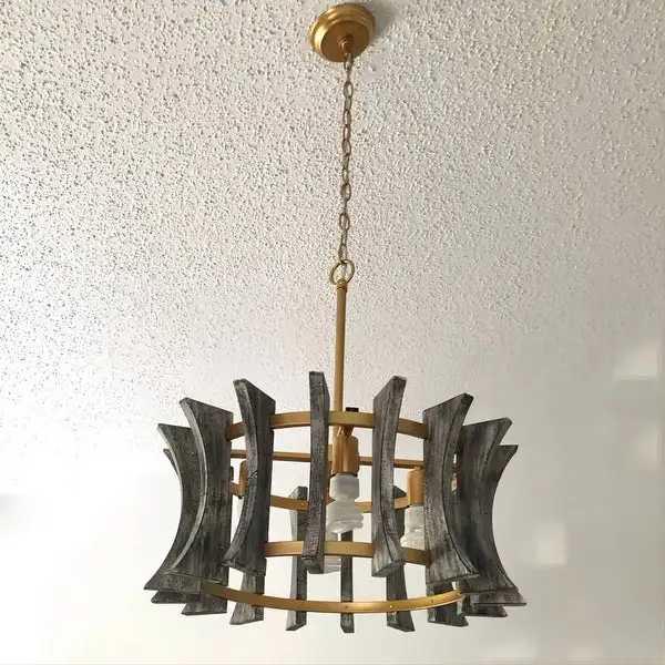 Antique Grey/ Gold Wooden 4-Light Porch Chandelier Shopping - The Best Deals on Chandeliers