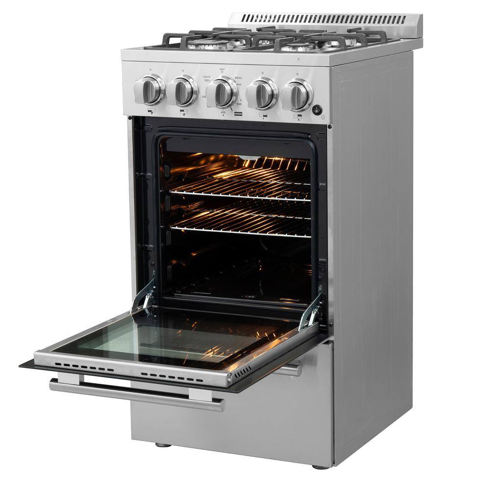 Forno Lamazze 20 in. Gas Range 4 Burners in Stainless Steel FFSGS6265-20