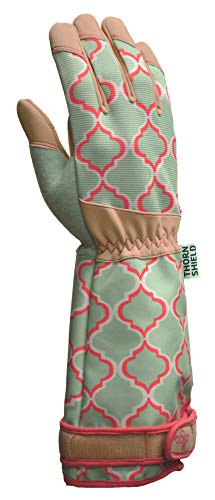 Digz 7505910 Womens Synthetic Rose Picker Gardening Gloves - Green  Large