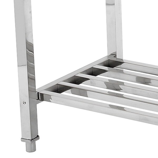 Stainless Steel Table，48 x 24 Inches Metal Prep and Work Table with Adjustable Undershelf