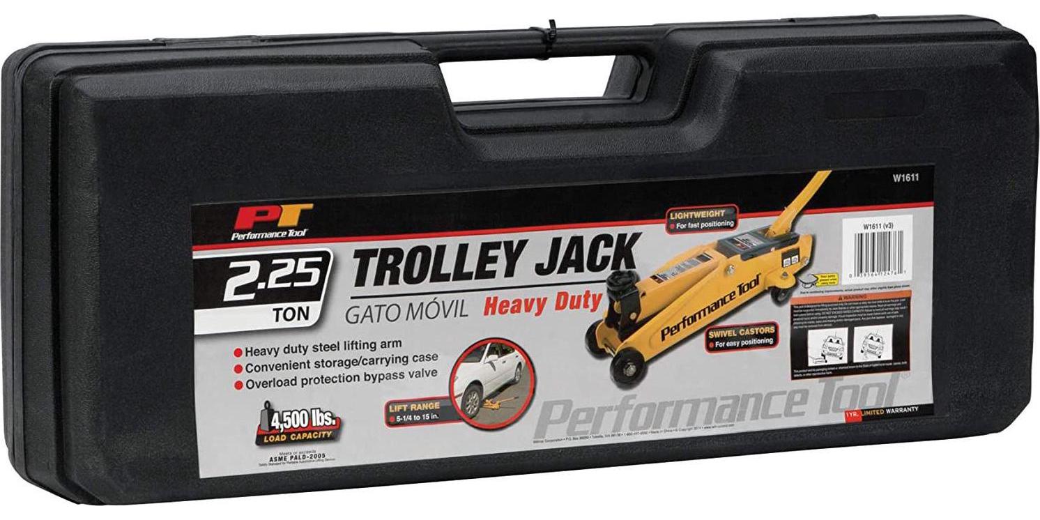 Performance Tool W1611 2.25-Ton 4500 lbs Trolley Jack with Storage/Carrying Case