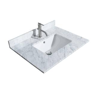 Wyndham Collection Miranda 30 in. W x 22 in. D x 33.75 in. H Single Sink Bath Vanity in Green with White Carrara Marble Top and Mirror WCF292930SGDCMUNSM24