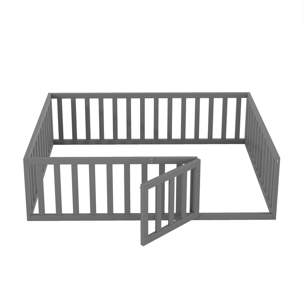 Full Size Solid Wood Daybed Frame with Fence