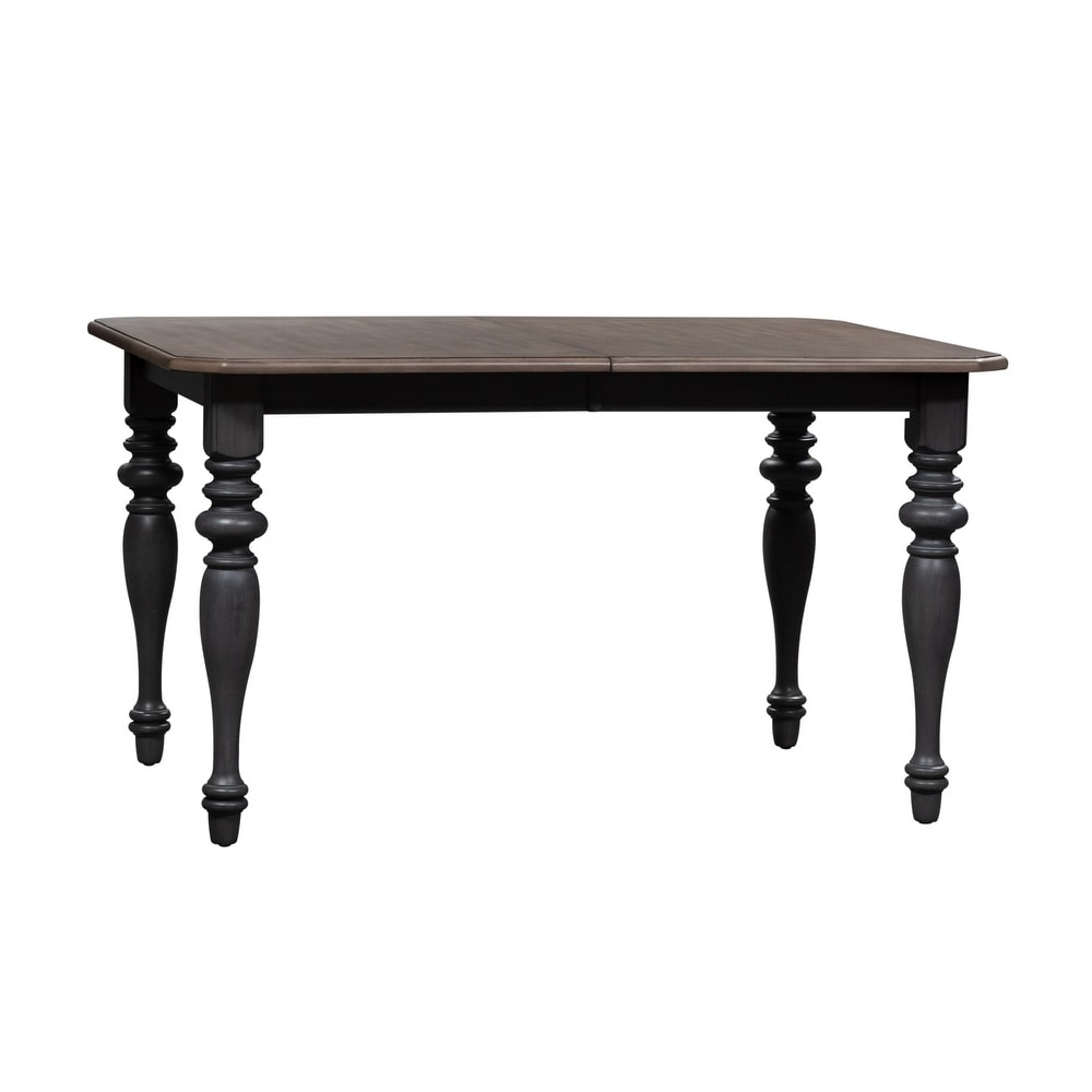 Ocean Isle Slate and Weathered Pine Rectangular Leg Table