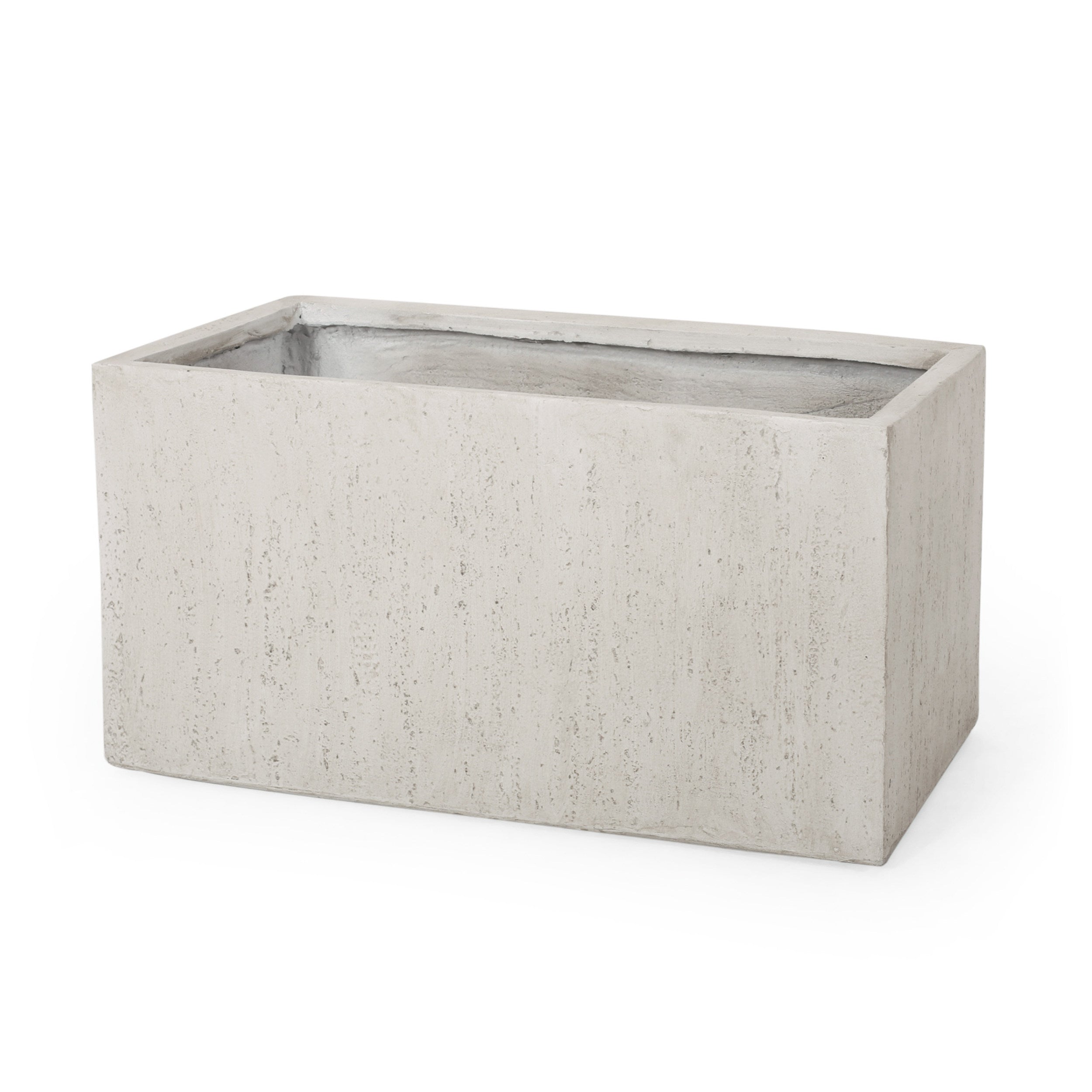 Fardeen Outdoor Modern Cast Stone Rectangular Planter