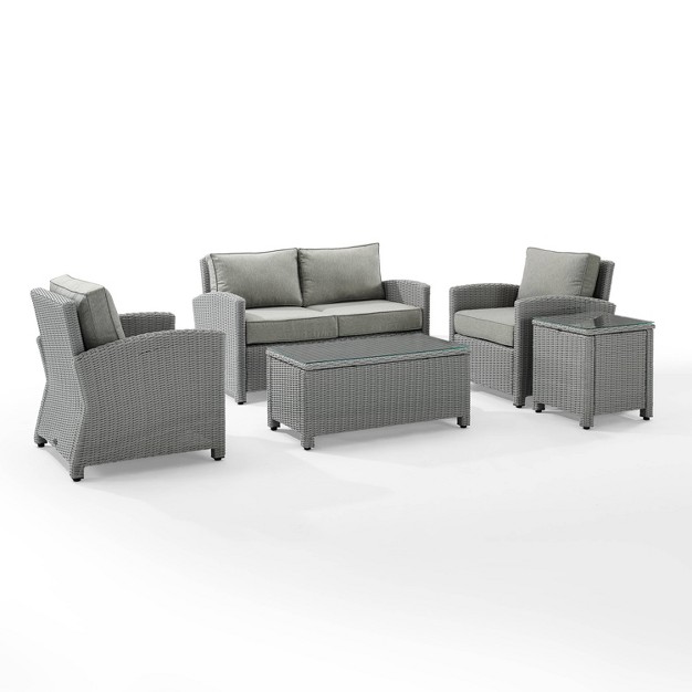 5pc Bradenton Outdoor Steel Conversation Set Gray Crosley