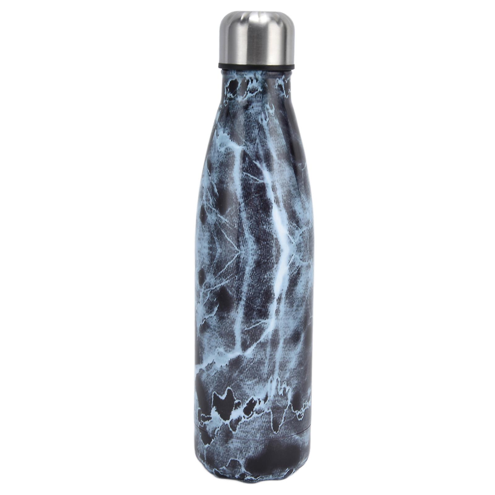 Stainless Steel Cola Shape Insulated Water Bottle Leakproof Rust Proof Odorless Sports Insulated Water CupBlue Marble