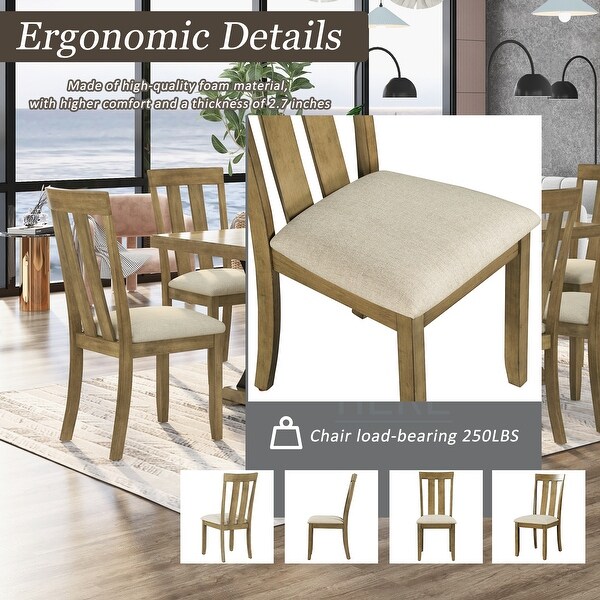 Set of 2 Dining Chairs Soft Fabric Dining Room Chairs with Seat Cushions and Curved Back for Kitchen