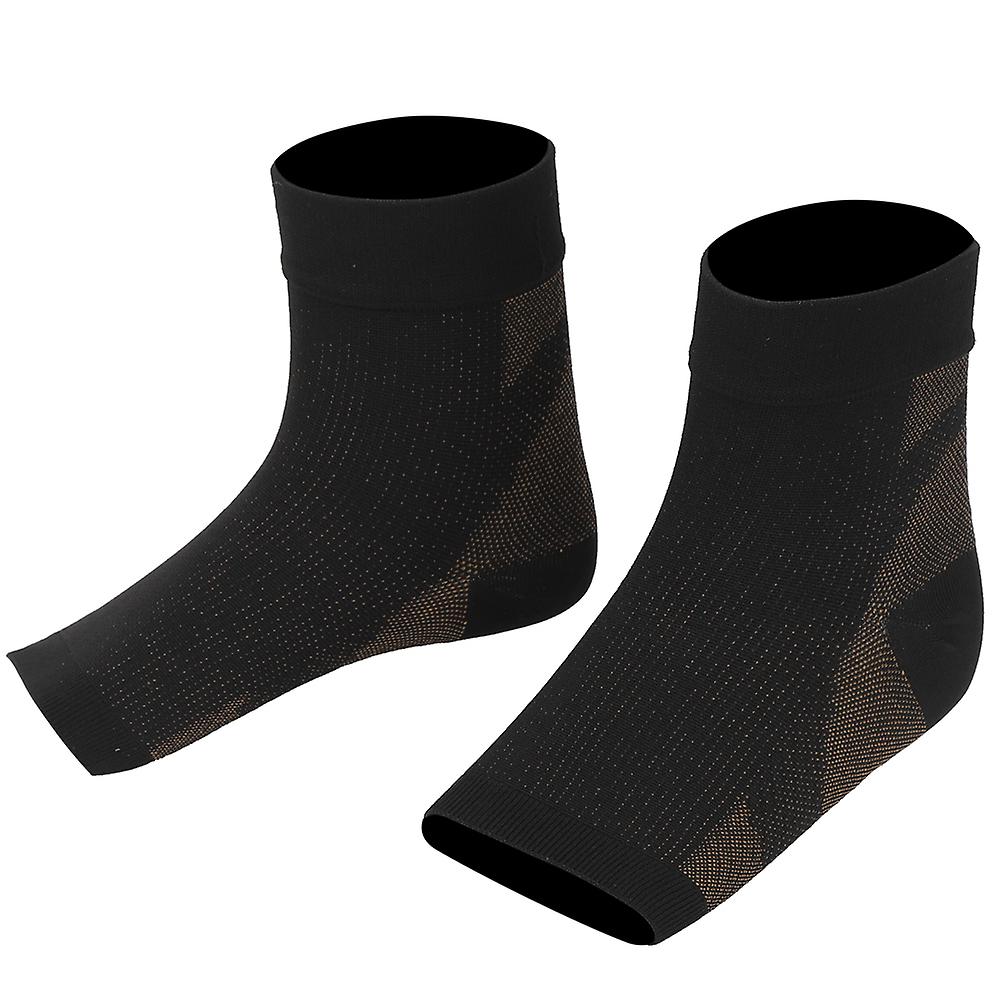 1pair Copper Fiber Ankle Guard Heel Sports Joint Protection Compression Anti Plantar Fascia Breathable Sockscopper Color S/m