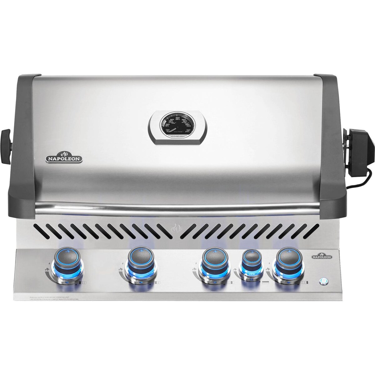 Napoleon Prestige 500 Built-in Propane Gas Grill with Infrared Rear Burner and Rotisserie Kit