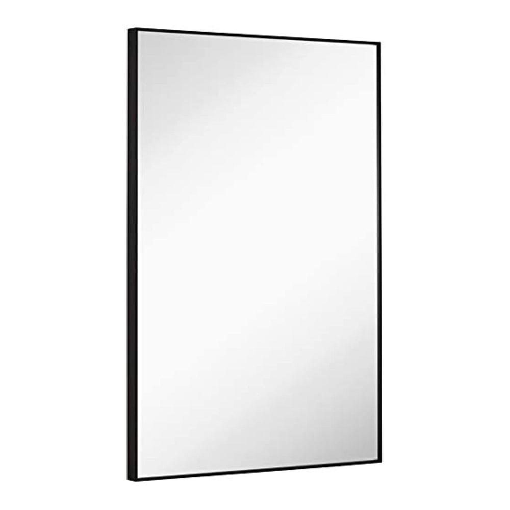 Black Brushed Metal Vanity Mirror Simple Edge Mirrors 24