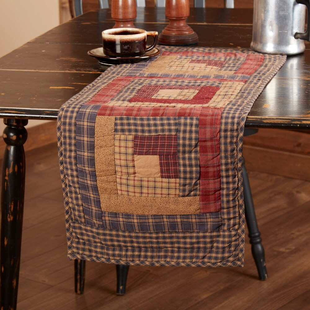 Millsboro Log Cabin Block Quilted Runner