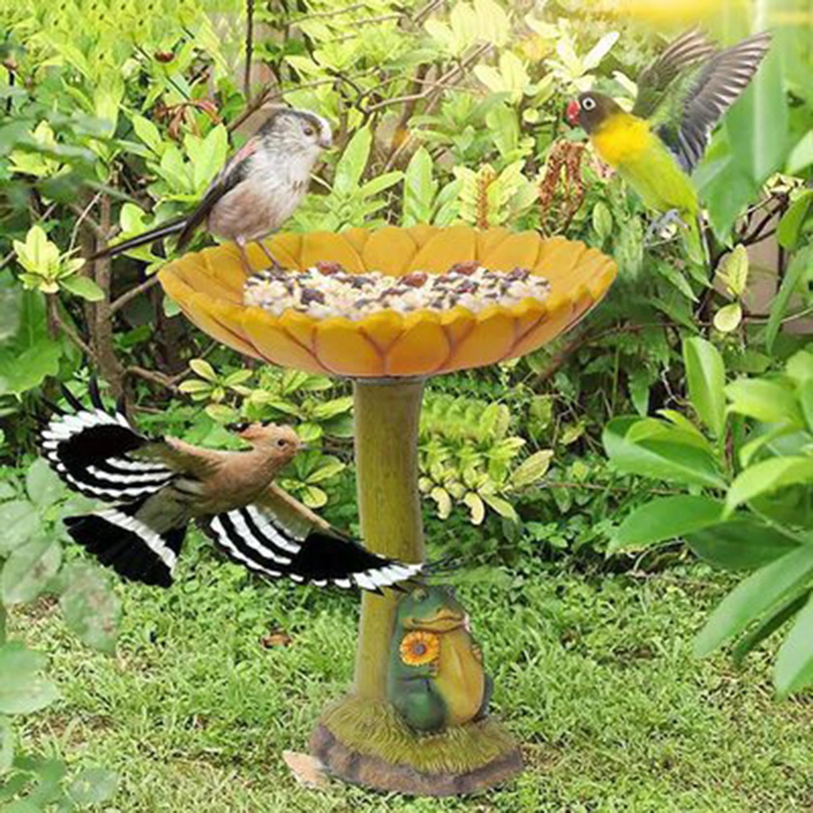 1pc Outdoor Garden Bird Bath Statue que Decor Birdfeeder Birdbath Cartoon frog