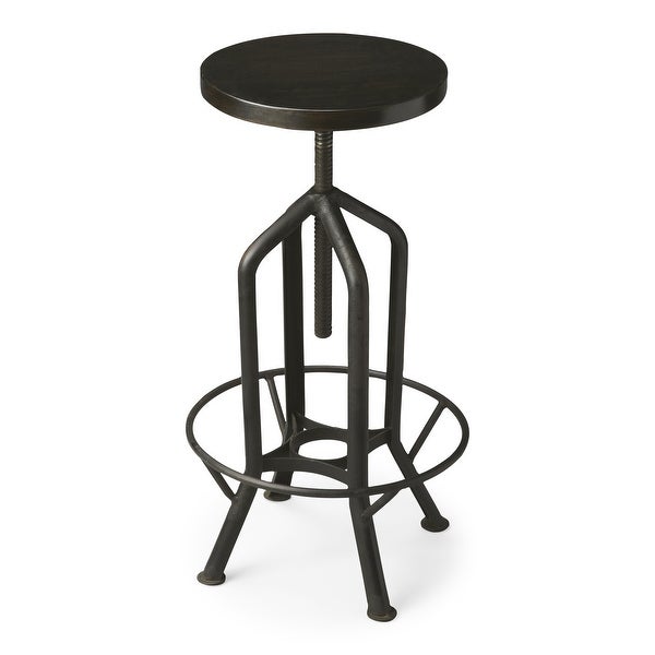 Butler Hampton Iron Revolving Round Bar Stool - Black