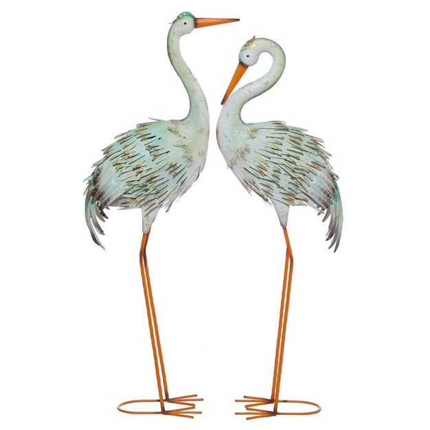 Coastal Flamingos Garden Sculpture Blue Olivia amp May