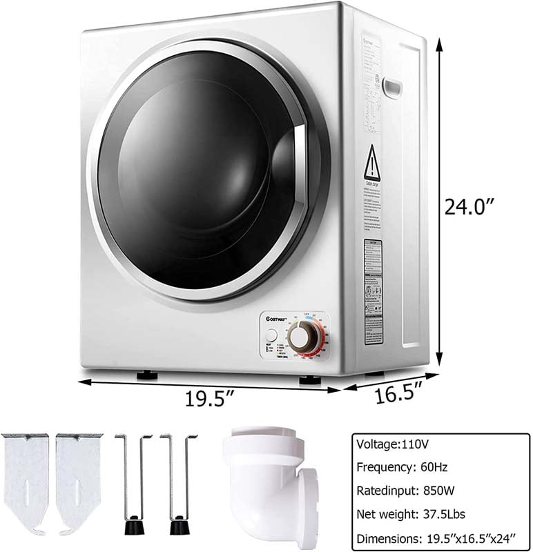 10 lbs Portable Clothes Dryer, Wall Mounted Front Load Dryer Tumble Dryer, Portable Dryer Machine for Apartments RV