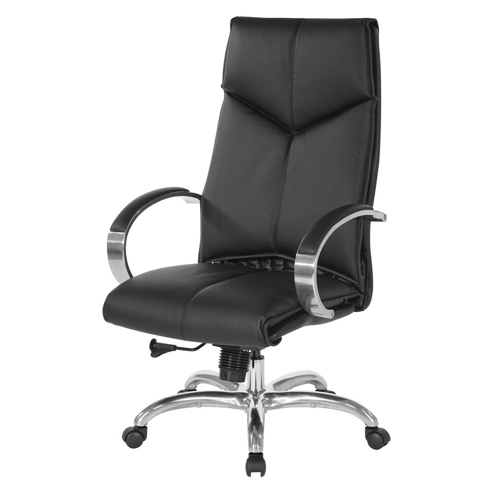 Deluxe High Back Black Executive Leather Chair