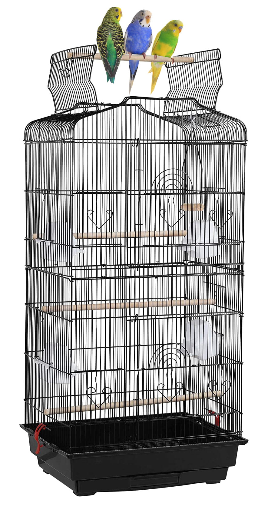 Large 64-inch Open Top Parakeet Lovebirds Flight Cage with Rolling Stand for Finches Canaries Cockatiels Budgie Parrotlet Conures Pet Birdcage