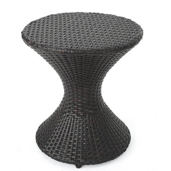 Outdoor Hourglassshaped Side Table with a Durable Iron Frame for Garden，Patio or Backyard