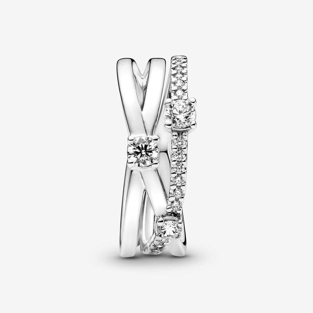 PANDORA  Sparkling Triple Band Ring