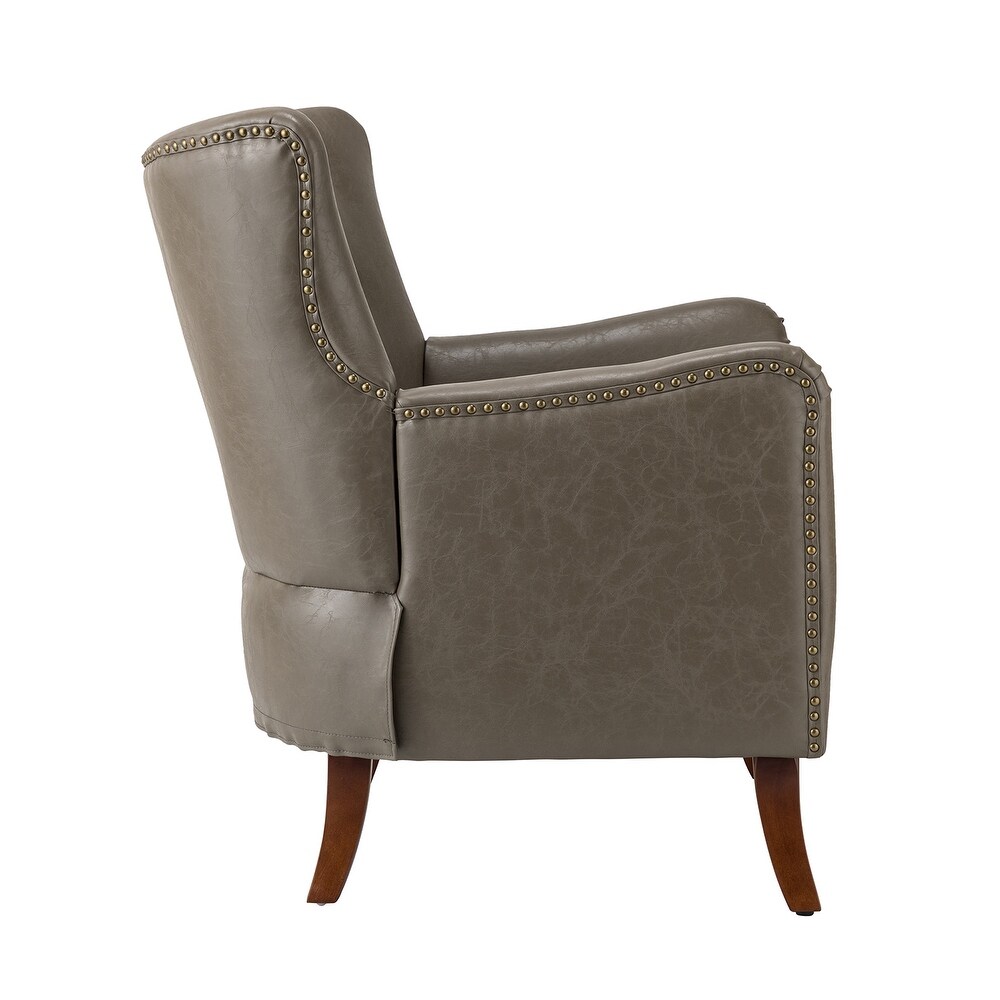 Floyd Comfy Mid century Leather Accent Chair For Living Room by HULALA HOME