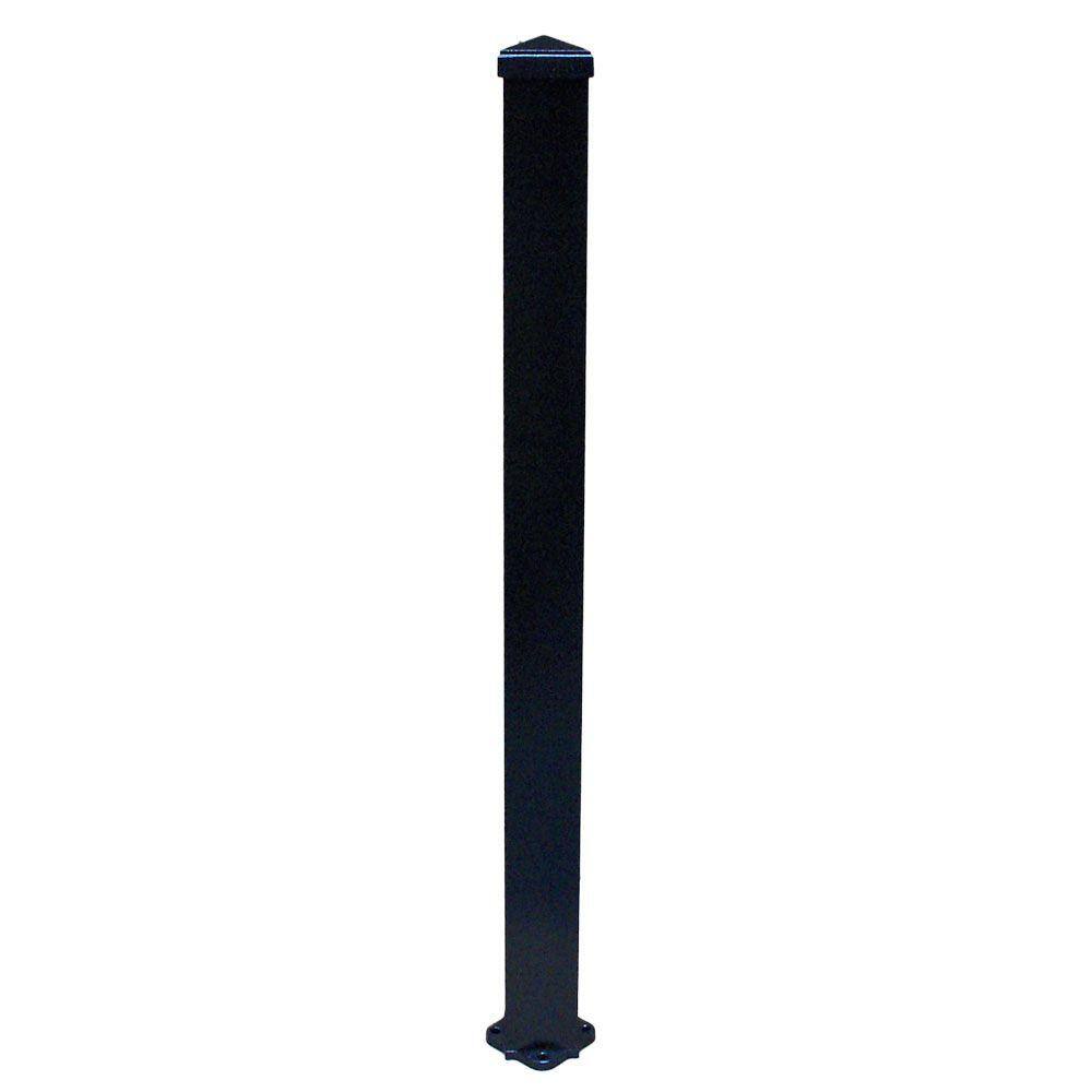 EZ Handrail 3 in. x 3 in. x 50 in. Textured Black Aluminum Post EZSP50HB