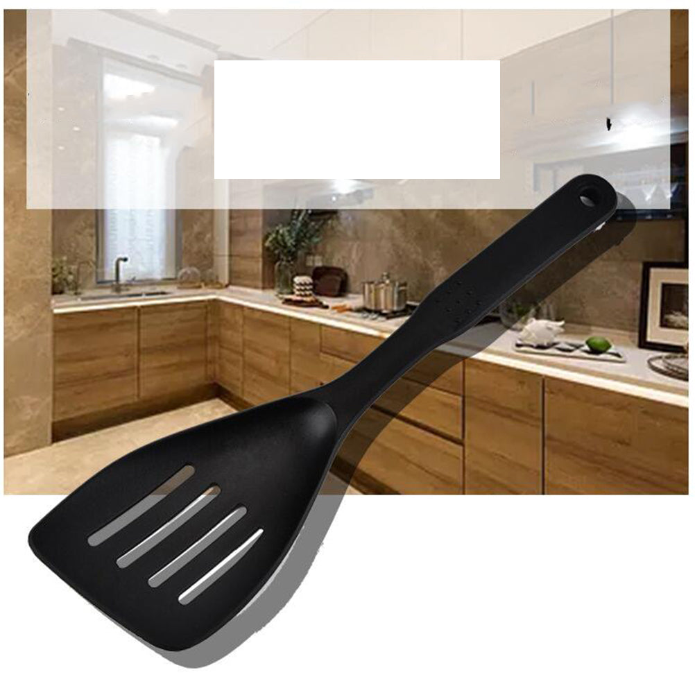 1 PC Heat Resistant Special Cooking Shovel Non-stick Plastic Nylon 4-hole Drain Spade Shovel (Black)