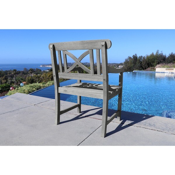 Surfside Rectangular Table and Armchair 5piece Outdoor Handscraped Hardwood Dining Set by Havenside Home