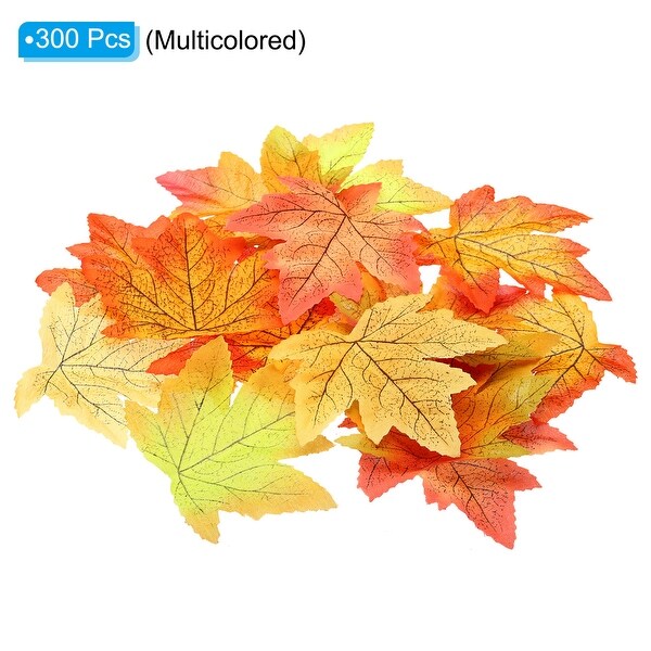 Fake Fall Leaves，300 Pack Artificial Maple Leaves，Style 8