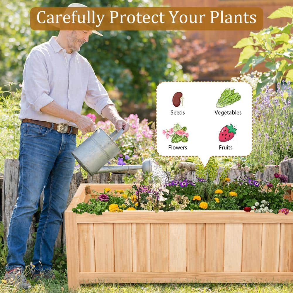 HONEY JOY 27.5 in. L x 12 in. W x 10 in. H Outdoor Wood Planter Raised Garden Bed Elevated Planter Box Kit TOPB005661