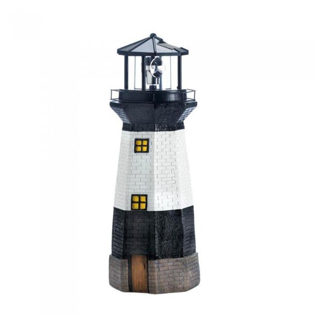 Solar Lighthouse Garden Statue with Rotating Light