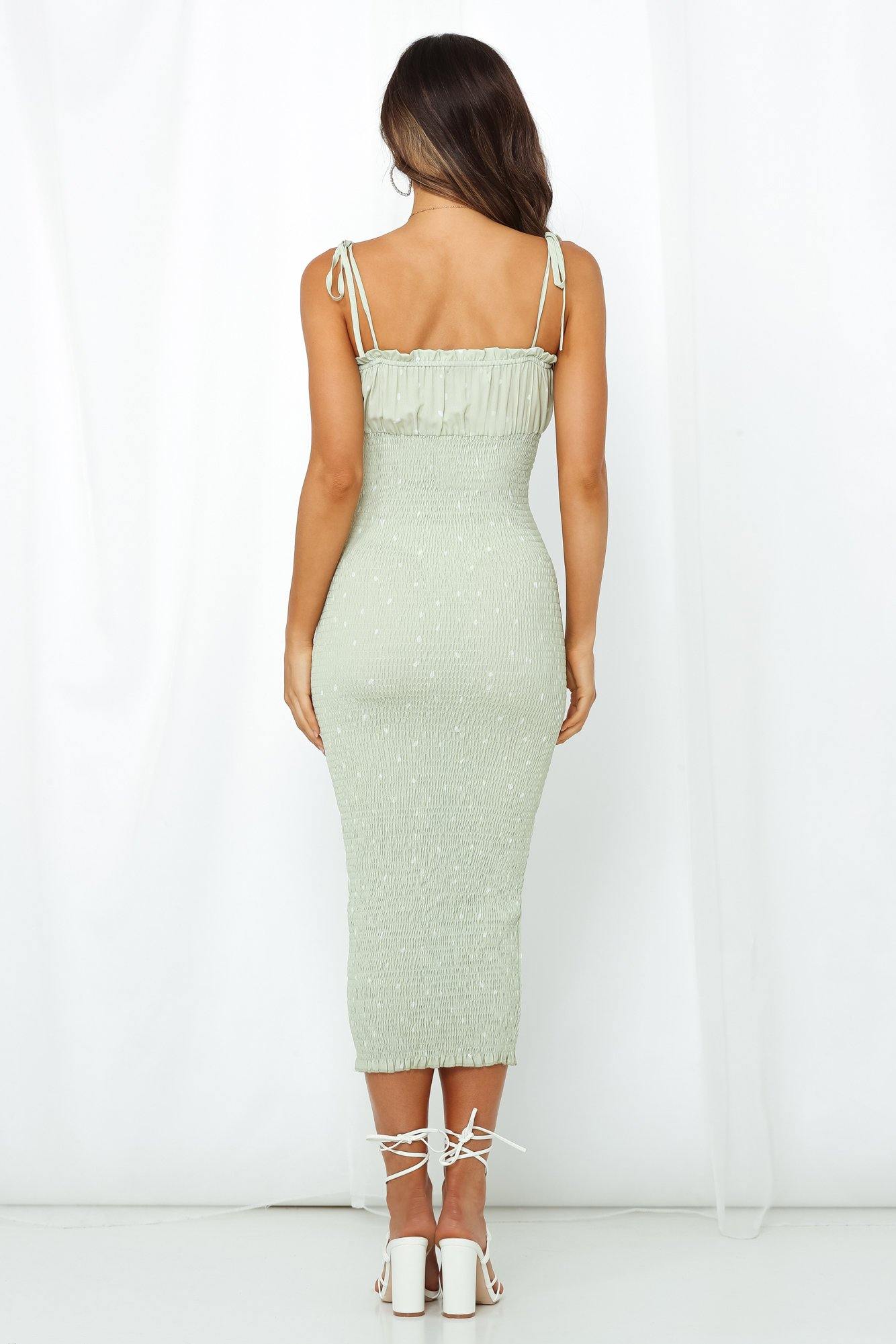 Love Comes First Midi Dress Green