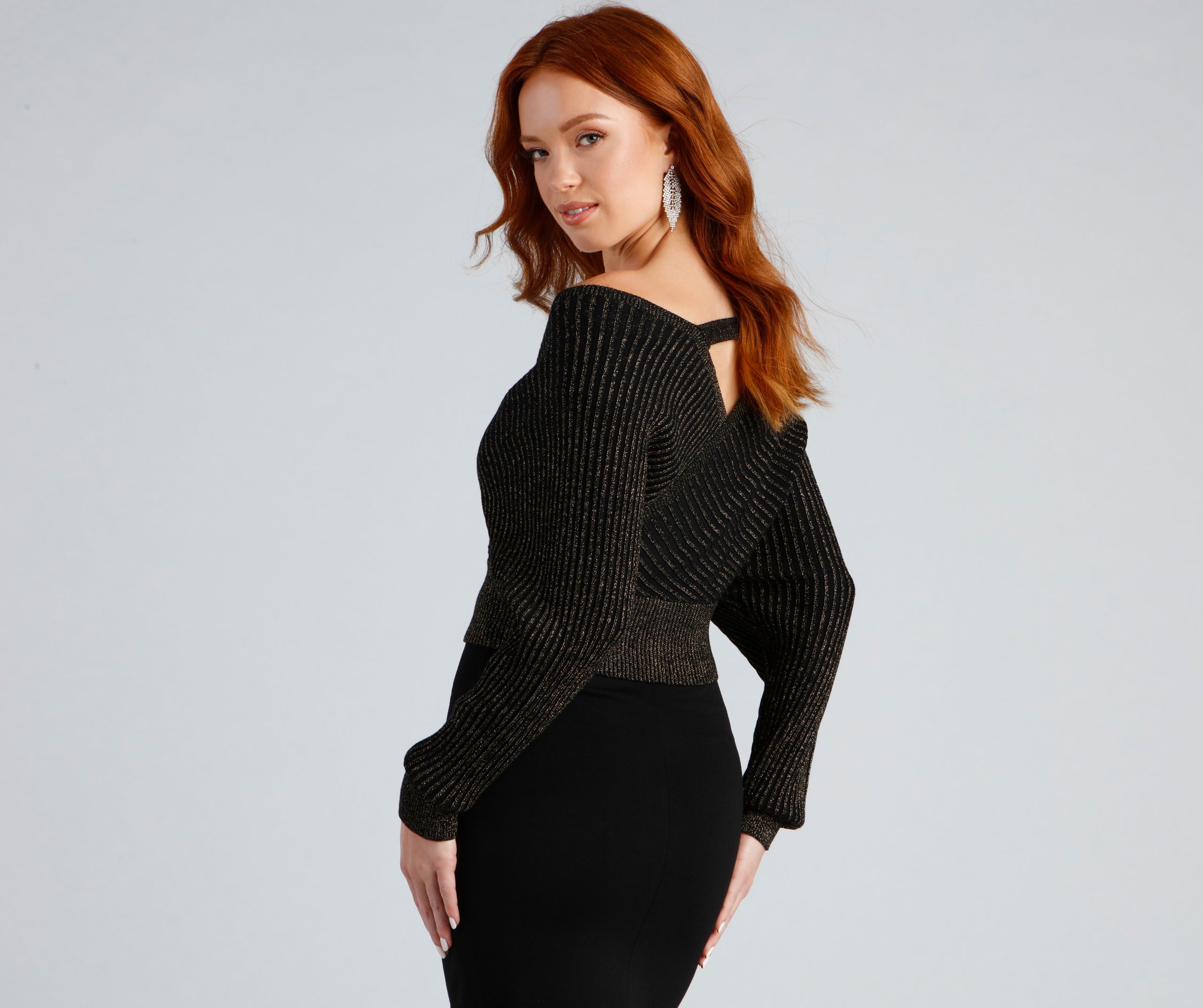 Glitter And Gleam Ribbed Knit Sweater