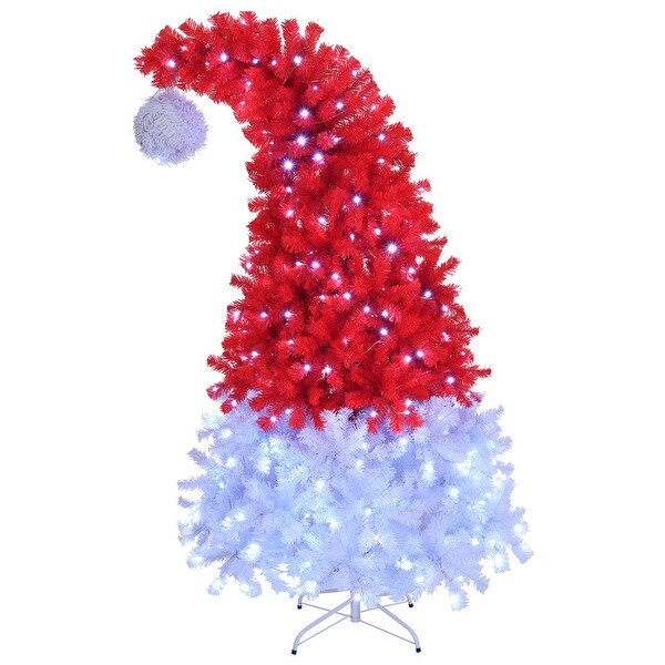 6 Ft Prelit Santa Hat Style Artificial Christmas Tree with 300 Lights