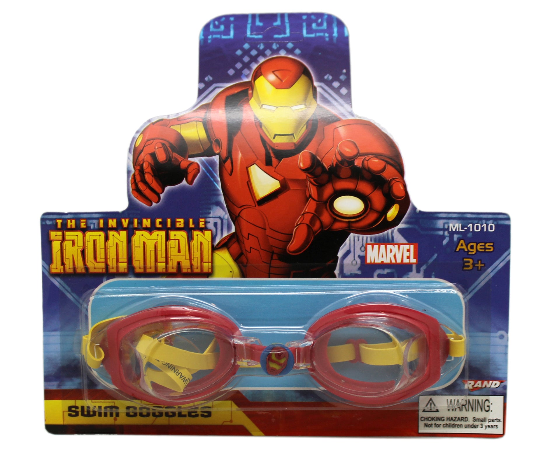 Red and Yellow Colored Iron Man Kids Swim Goggles