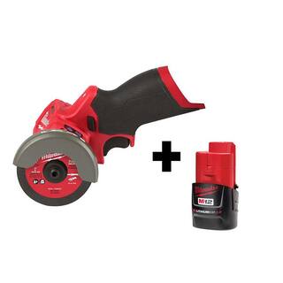 MW M12 FUEL 12V 3 in. Lithium-Ion Brushless Cordless Cut Off Saw with M12 2.0 Ah Battery 2522-20-48-11-2420