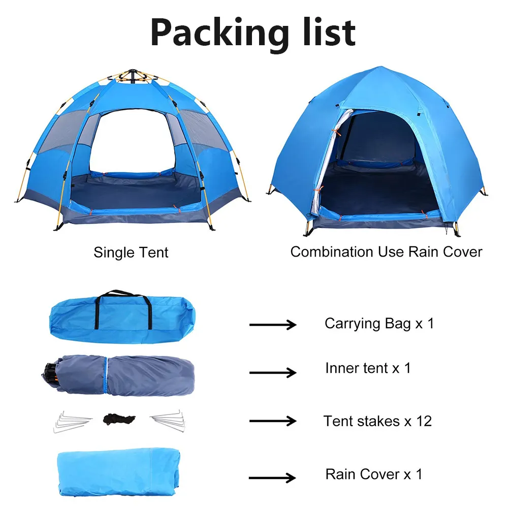 5 + Person Manufacture  Waterproof Trek Hiking Camping Hexagon Family Tent Family Tent