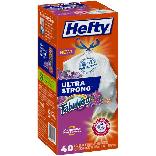 Hefty 40-Count 13 Gal Ultra Strong Fabuloso Drawstring Trash Bags