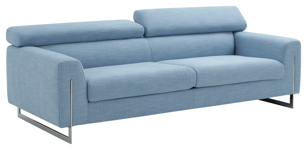 Pasargad Home Serena Modern Blue Sofa With Silver Leg   Contemporary   Sofas   by Kolibri Decor  Houzz