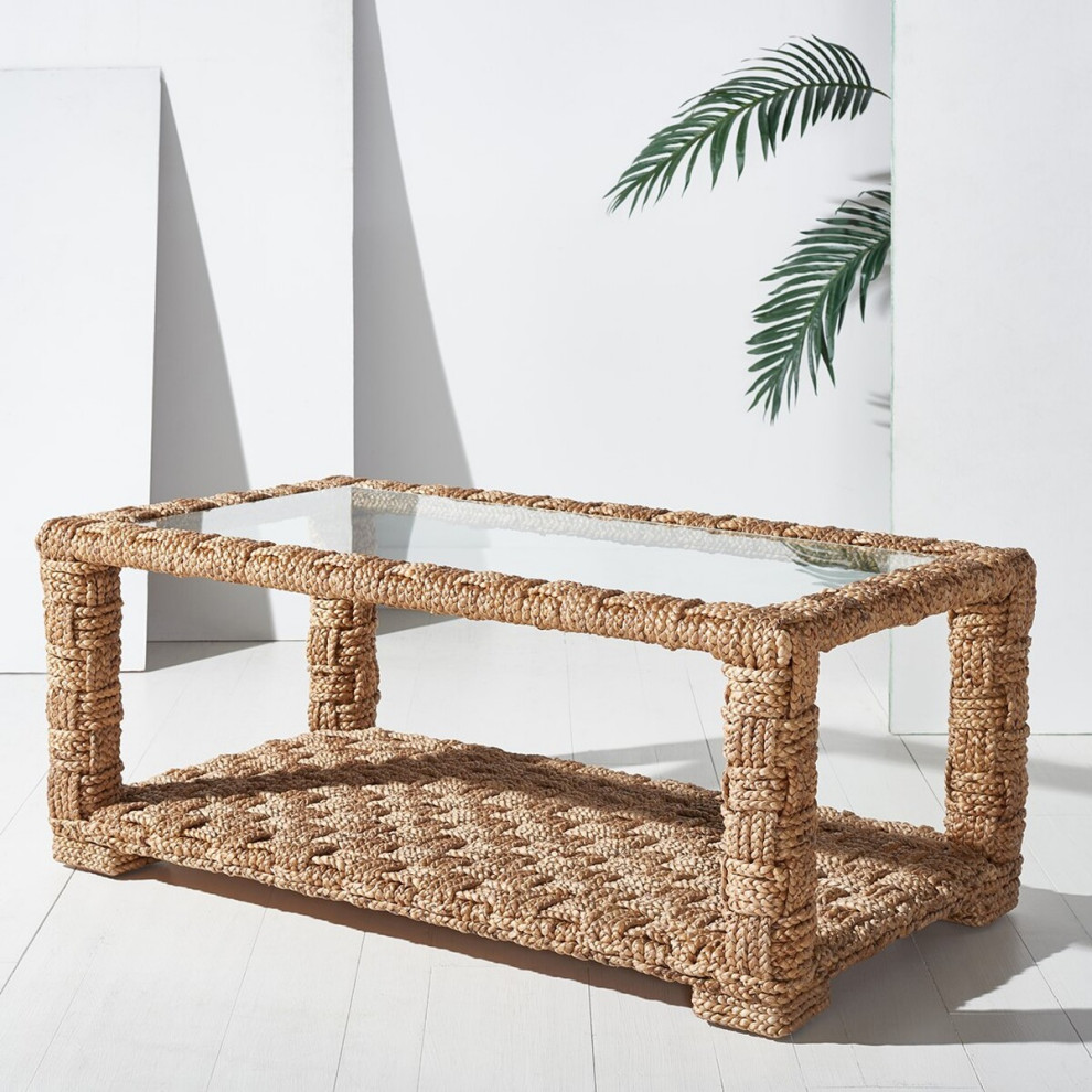 Safavieh Christi Waterhyacinth Coffee Table Natural   Beach Style   Coffee Tables   by Safavieh  Houzz